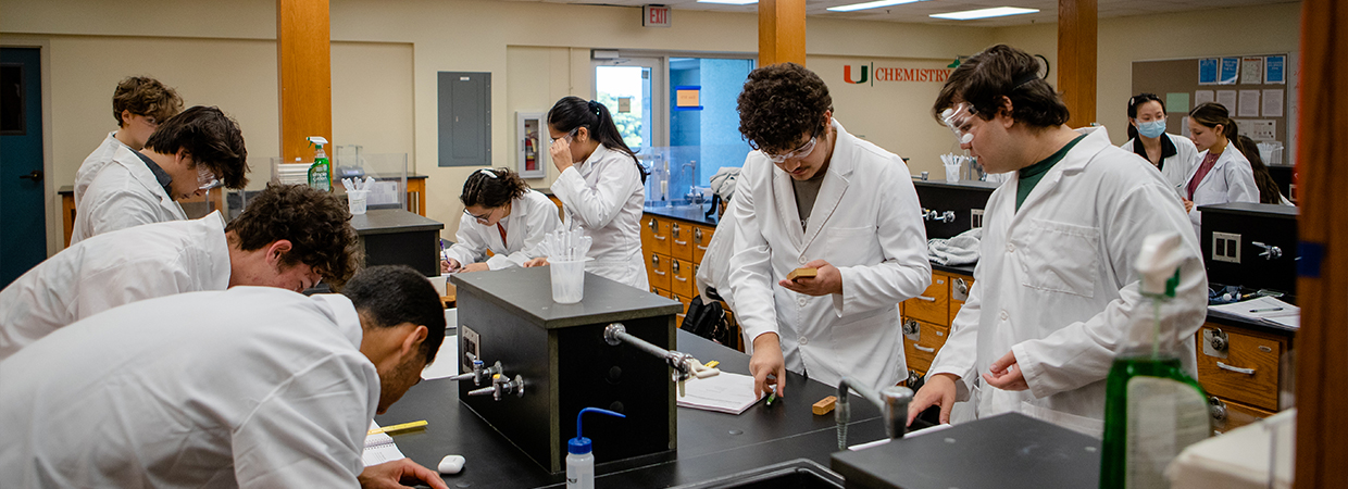 Students in chemistry lab.